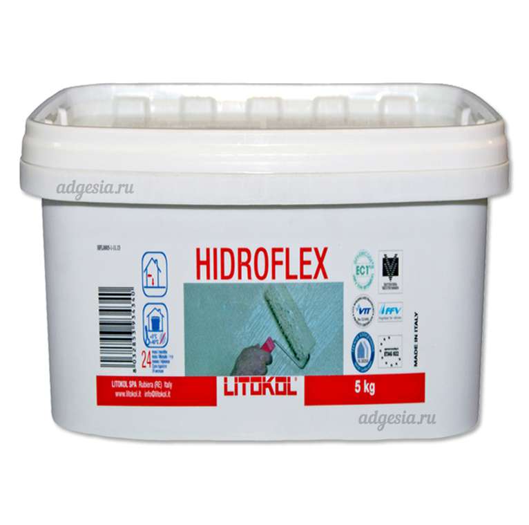 Готовая обмазочная гидроизоляция "Hidroflex" (Гидроизоляция Litokol Hidroflex 10кг)
