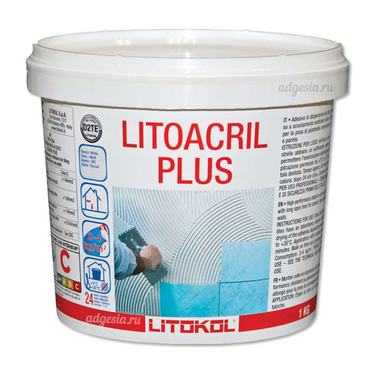 Готовый акриловый клей для плитки "Litoacril Plus"