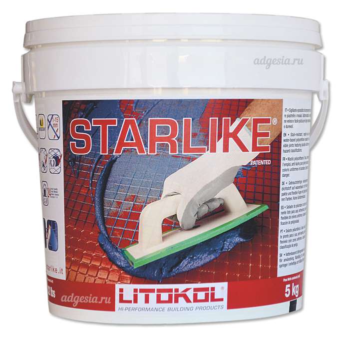 Эпоксидная затирка "Litochrom Starlike" (Затирка Litochrom Starlike c.220 silver, Ведро 2,5кг)
