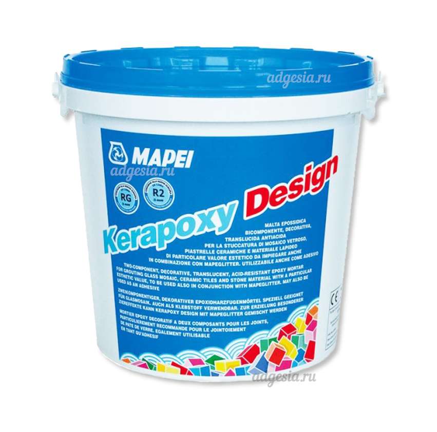 Эпоксидная затирка для швов "Kerapoxy Design" (Эпоксидная затирка Mapei Kerapoxy Design 735 Зелёный 3кг)
