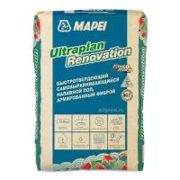 Наливной пол армированный фиброй Ultraplan Renovation, Mapei, 23 кг