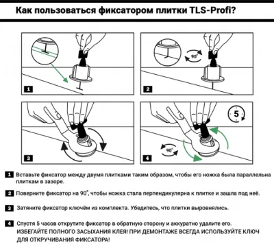 Фиксатор плитки TLS-Profi, 20шт, для швов от 1 мм