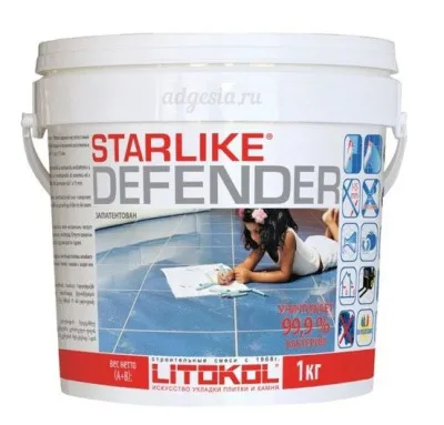 Антибактериальная эпоксидная затирка Starlike Defender Evo 1 кг. (ex. Starlike Defender)