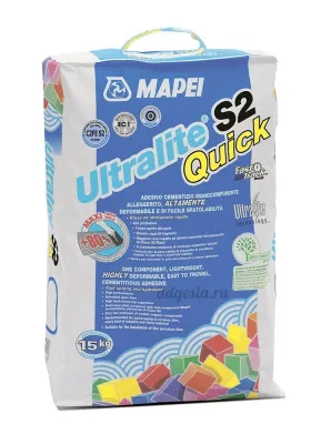 Ultralite S2 Quick деформативный быстротвердеющий клей Mapei, 15 кг
