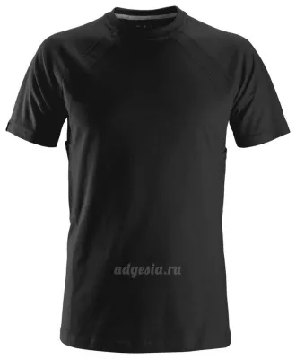 Футболка с боковыми карманами T-Shirt with MultiPockets™, Snickers Workwear 2504, размер XS, 0400 Black