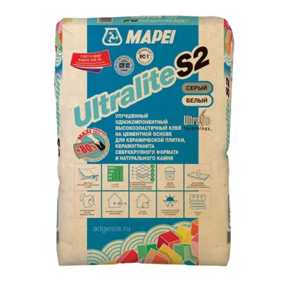 Высокодеформативный клей Ultralite S2 Mapei, 15 кг Высокодеформативный клей Ultralite S2 Mapei, 15 кг