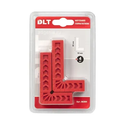 Набор угольников столярных пластиковых DLT, 4 штуки, 80x50мм (арт. 86304)