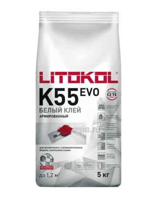 Плиточный белый клей для мозаики Litoplus K55, 5 кг.
