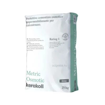 Однокомпонентный тиксотропный покрывной раствор для бетона Kerakoll Metric Osmotic, 25 кг.