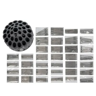 Набор алмазных фрез для гравировальной машинки DLT, 256шт (шарошки для гравера) арт. 1554