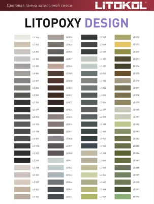 Колеруемая эпоксидная затирка Litopoxy Design Litokol для различных видов облицовки