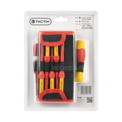 Набор сменных диэлектрических отверток Tactix 12шт (арт. 205605VD)