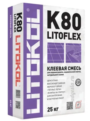 Эластичный клей для керамогранита Litoflex K80