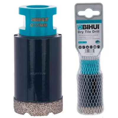 Алмазная коронка по керамограниту Bihui 35 мм (вакуумная пайка), арт. DBDF35