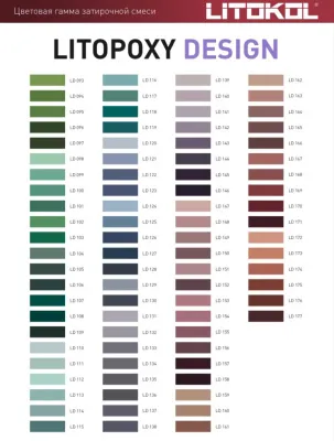 Колеруемая эпоксидная затирка Litopoxy Design Litokol для различных видов облицовки