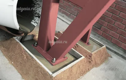 анкеровка металлических конструкций раствором Litorapid Fluid