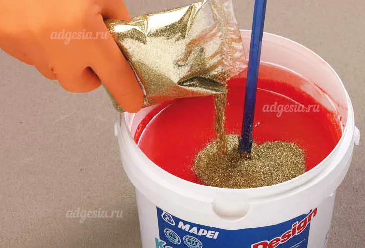 добавление блесток в Kerapoxy Design