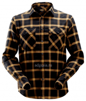 Рубашка в клетку Snickers Workwear, Flannel Checked Long Sleeve Shirt (арт. 8516)