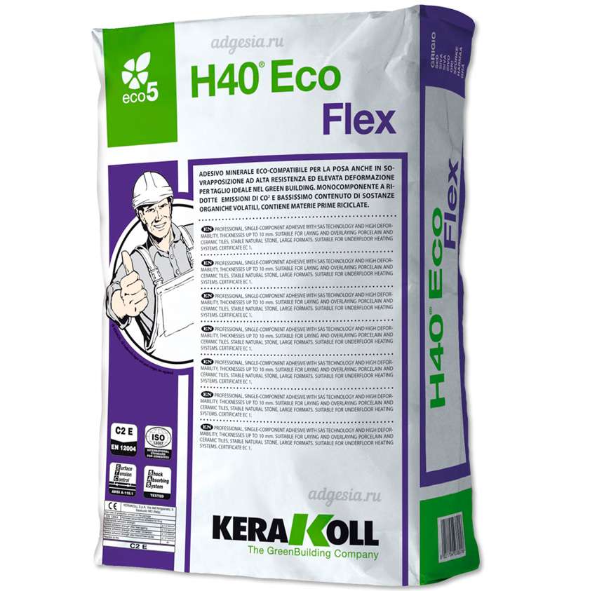 Эластичный клей для плитки H40 Eco Flex