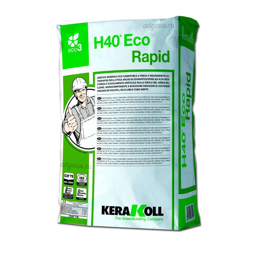 Однокомпонентный клей для плитки H40 Eco Rapid 25 кг