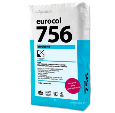 Eurobond 756 цементный клей для плитки 25 кг