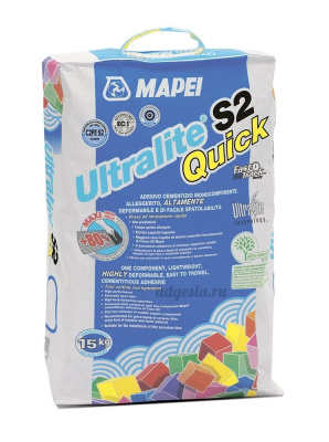 Ultralite S2 Quick деформативный быстротвердеющий клей Mapei, 15 кг