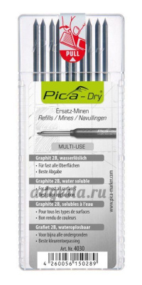 Грифель Pica-Marker 4030 для карандаша Pica-Dry 3030, графитовый, 10 шт.