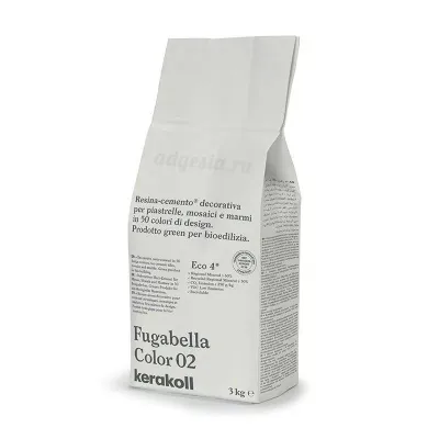 Эластичная водоотталкивающая затирка для плитки Fugabella Color, Kerakoll, 3 кг, цвет 02