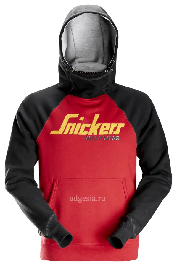 Snickers Workwear 2889 Logo Hoodie XS 1604 Chili Red Black