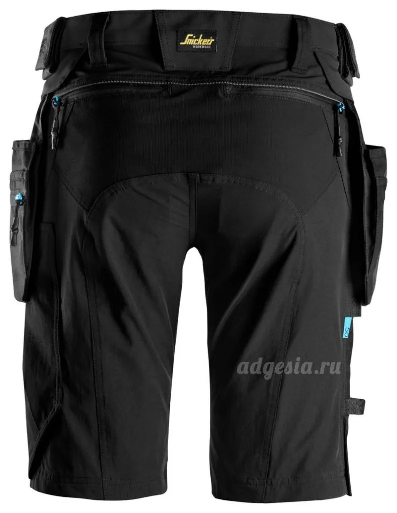 Легкие шорты со съемными карманами Snickers Workwear 6108, Shorts+ Detachable Holster Pockets, размер 60, 5804 Steel Grey/Black